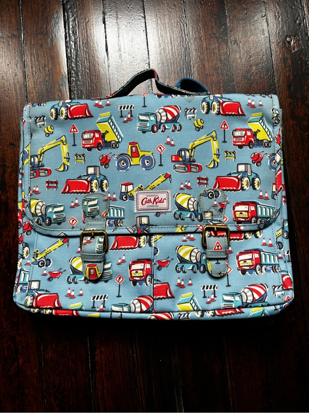 Cath Kidston Light Blue Construction Print Messenger Bag